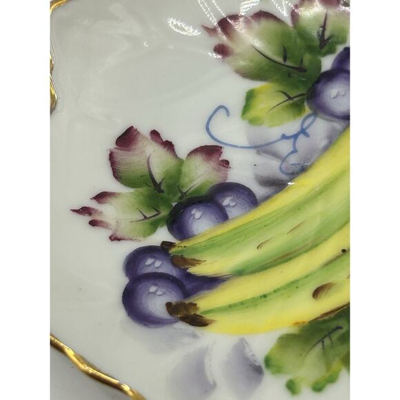 Vintage Ucagco Japan Hand Painted Plate Fruit Design Signed Wall Hang Decor - Picture 3 of 6